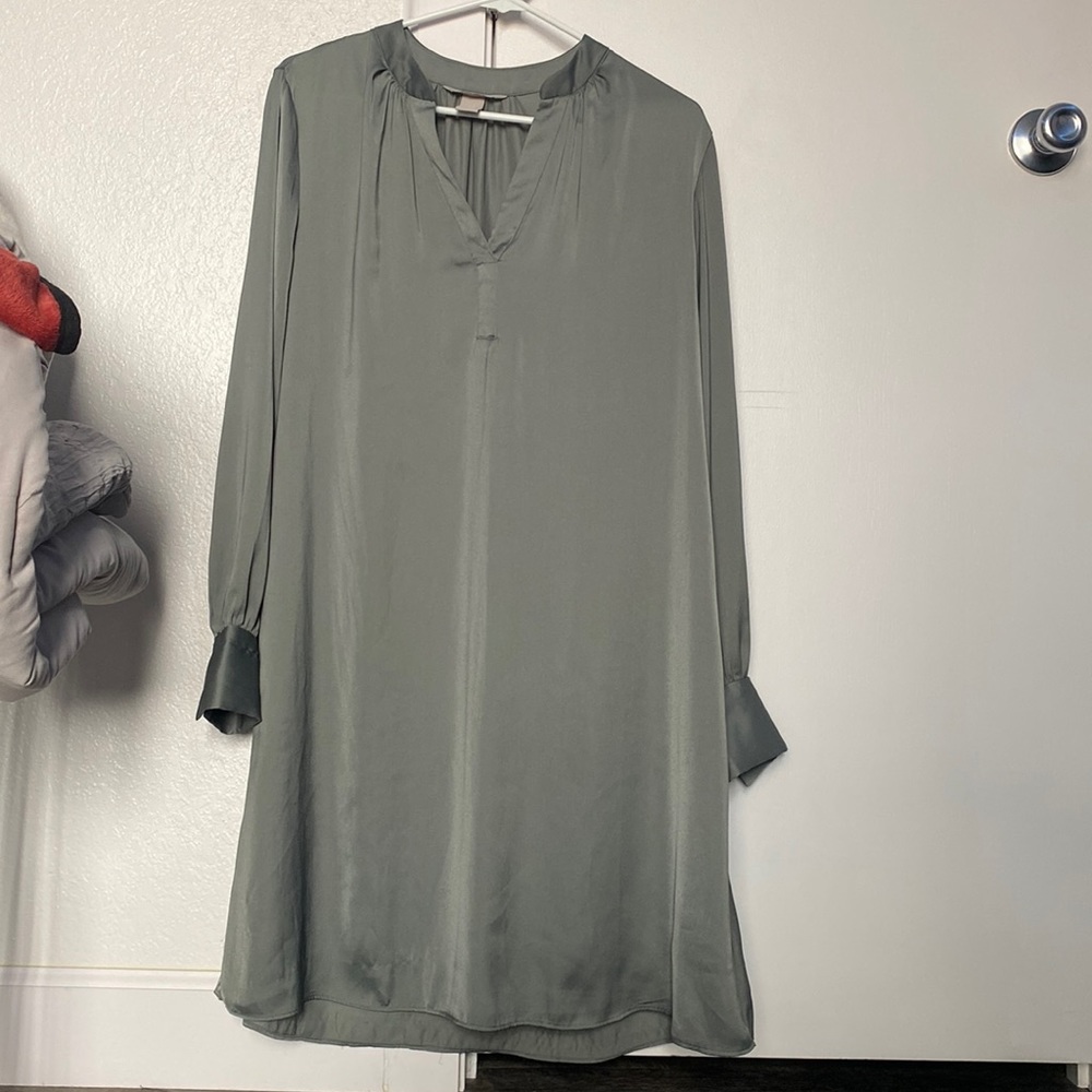 H&M brand. Lyocell- blend shirt dress. Grey, size M. Good condition.